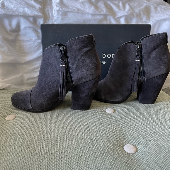 Rag & Bone suede Margot fringe booties in gray - Picture 5 of 7